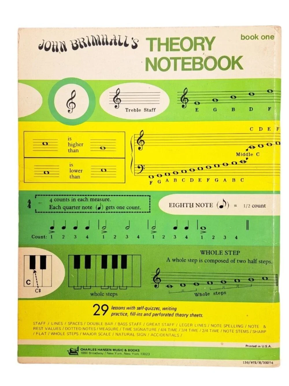 Vintage John Brimhall's Theory Notebook Book One Music Theory Education 1972
